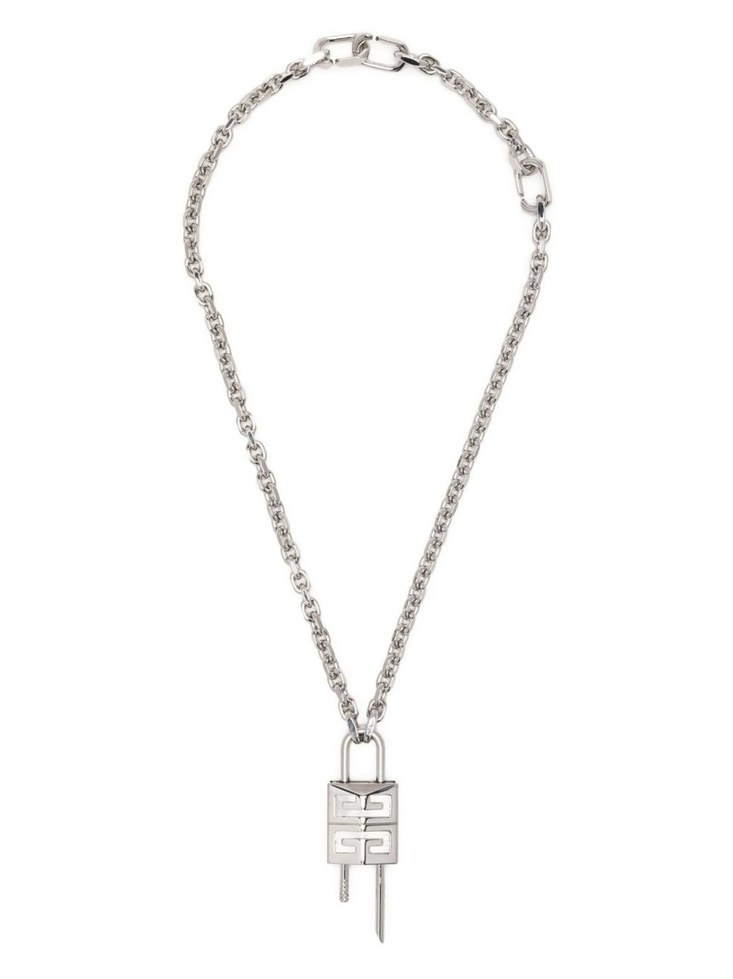 logo-engraved lock necklace