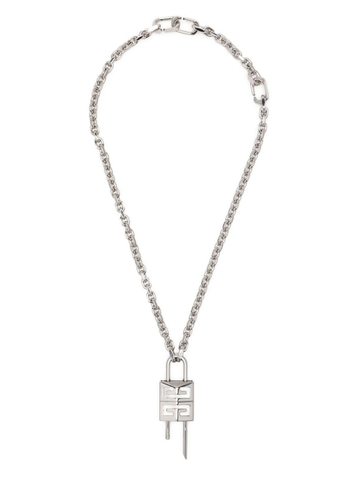logo-engraved lock necklace
