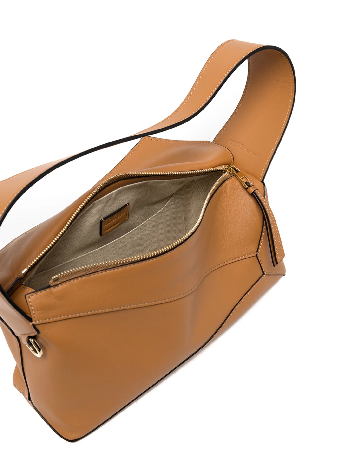 Puzzle leather shoulder bag
