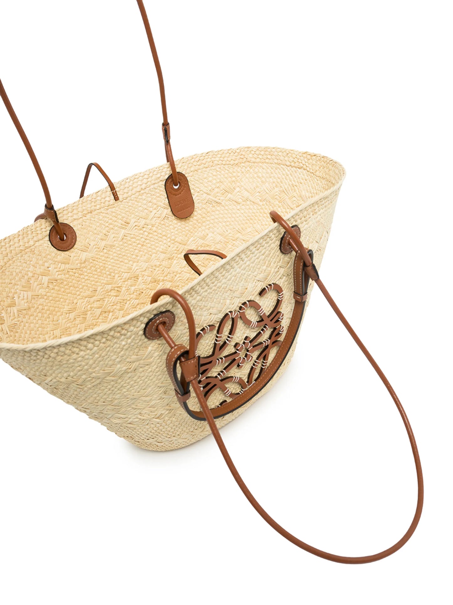Anagram straw basket tote bag