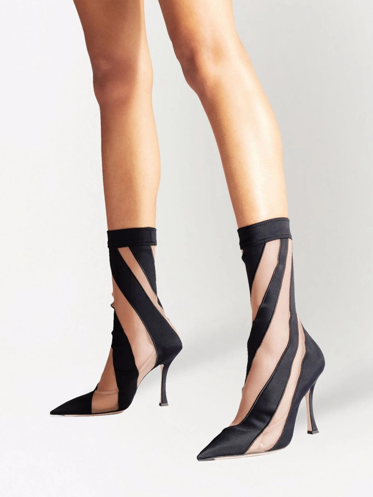 x Mugler mesh panelled ankle boots