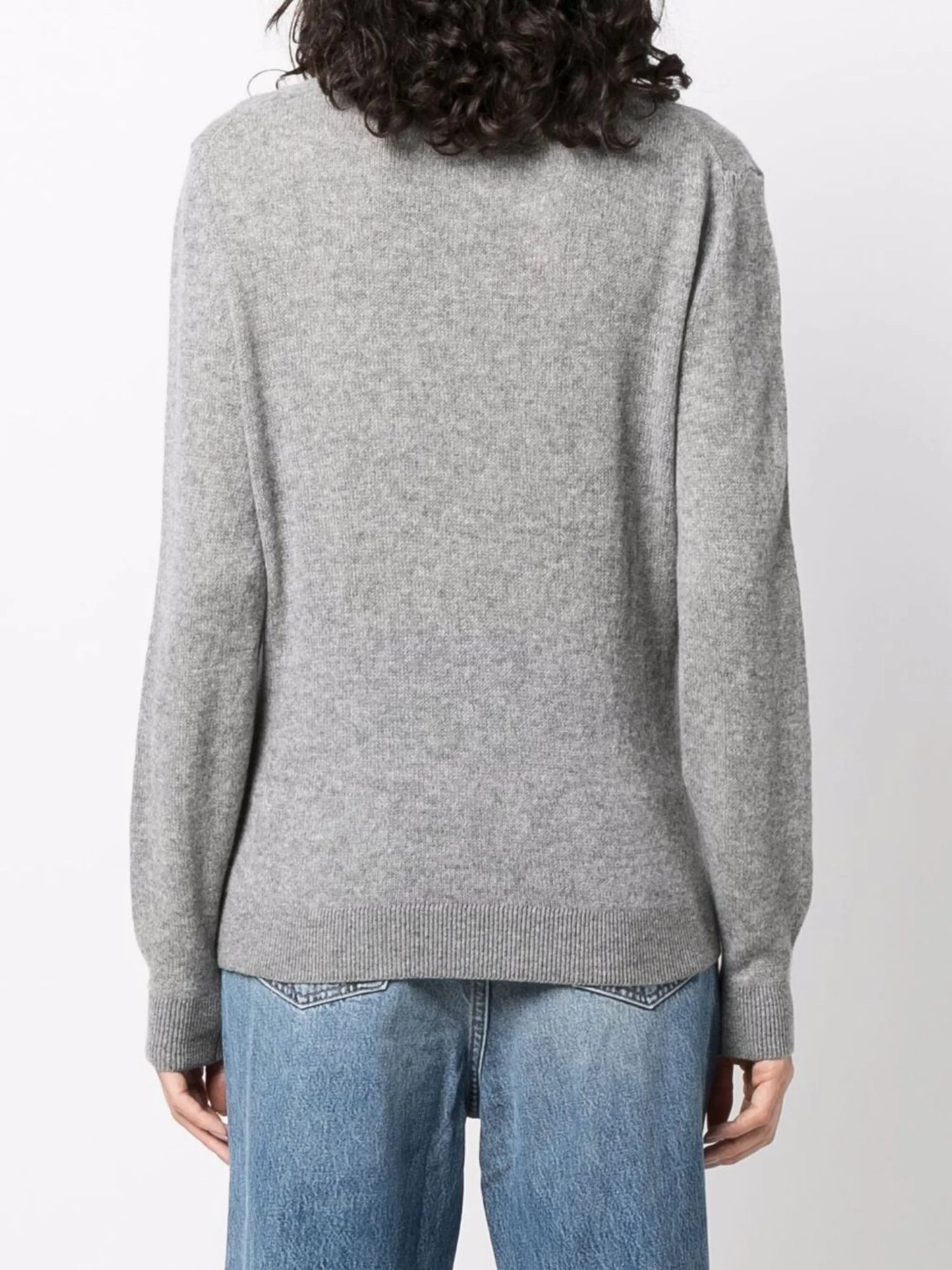 long-sleeved knitted polo shirt