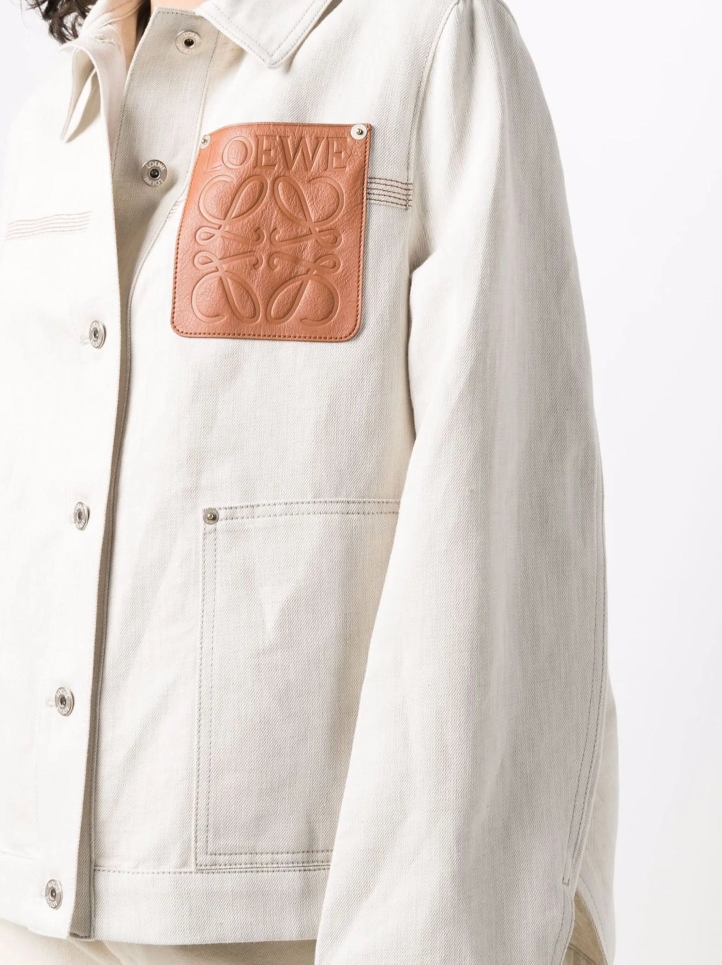 Anagram-patch workwear oversized jacket