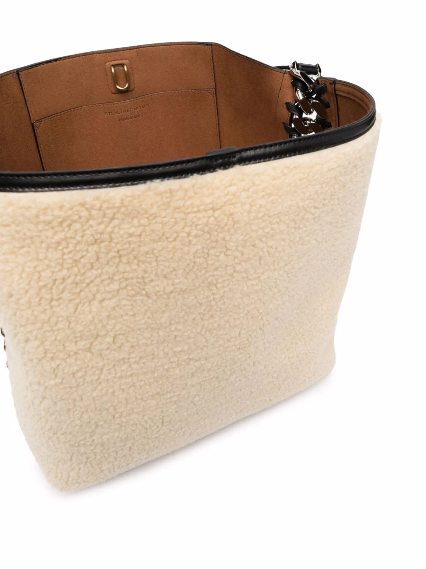 large faux-shearling tote bag
