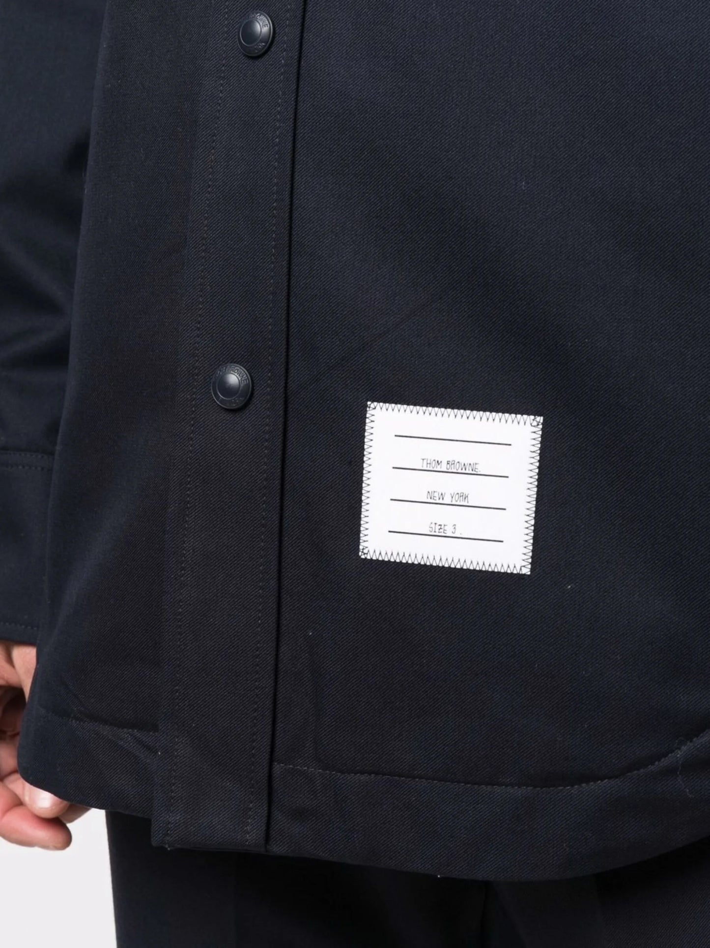 4-Bar stripe logo-patch shirt jacket