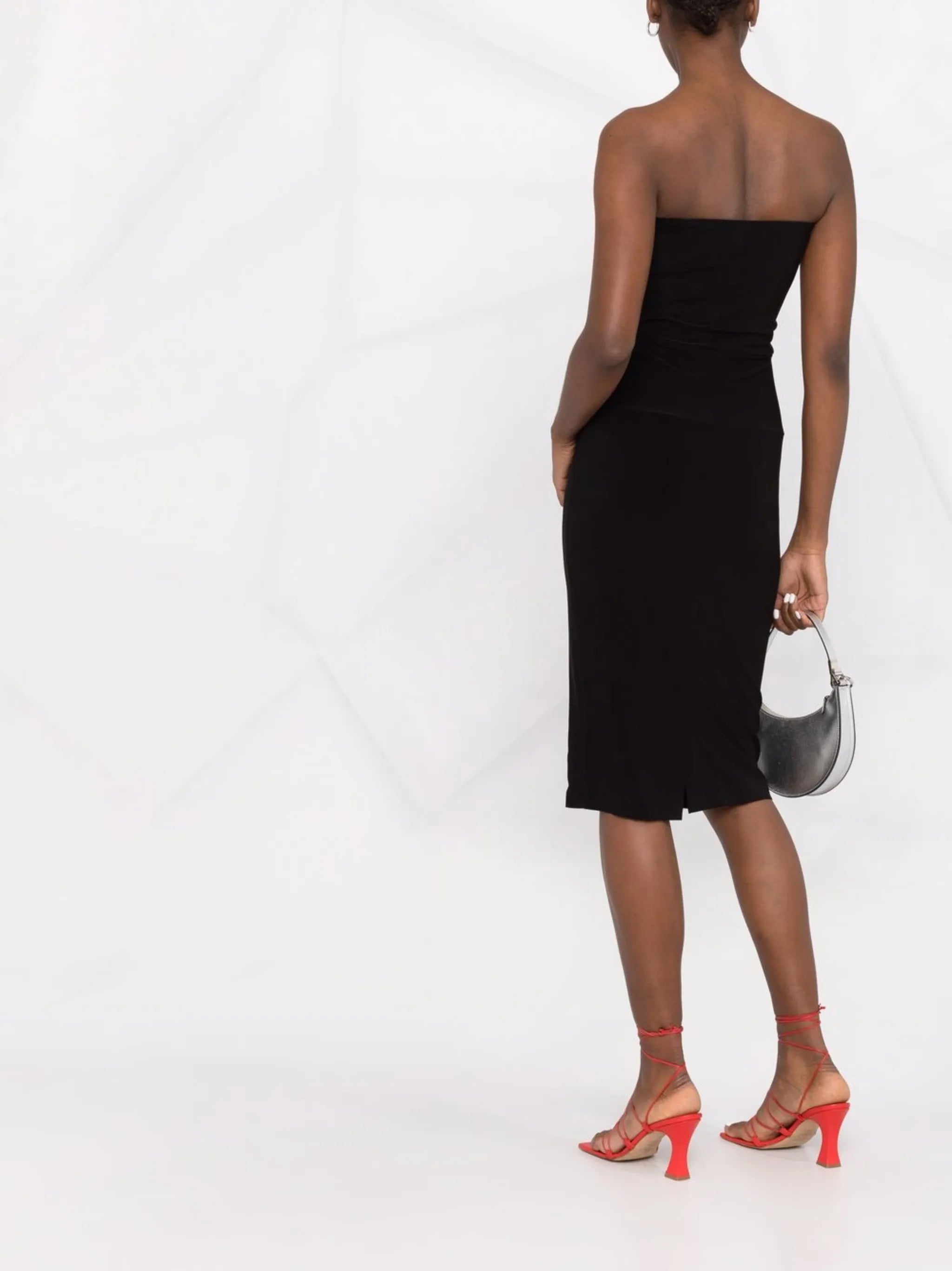 mid-length strapless dress