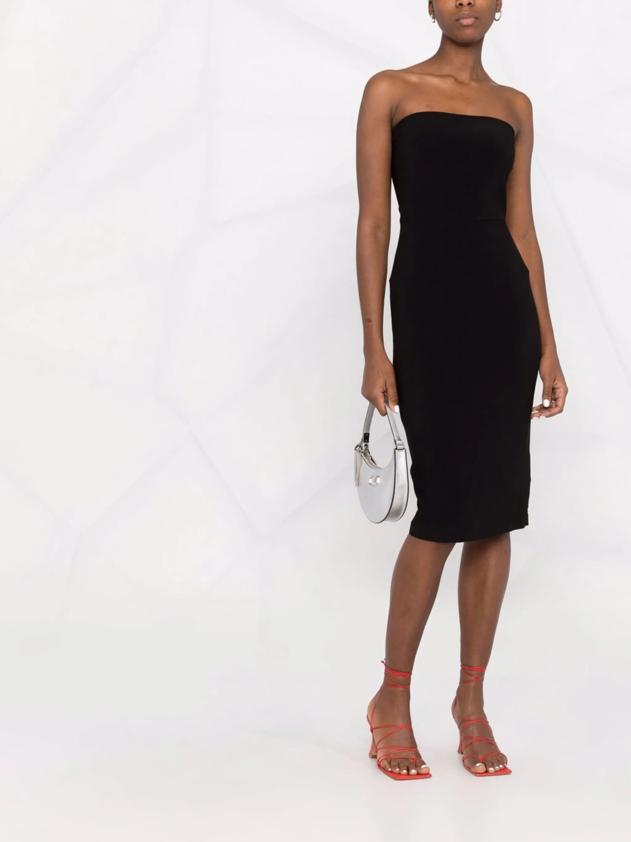 mid-length strapless dress