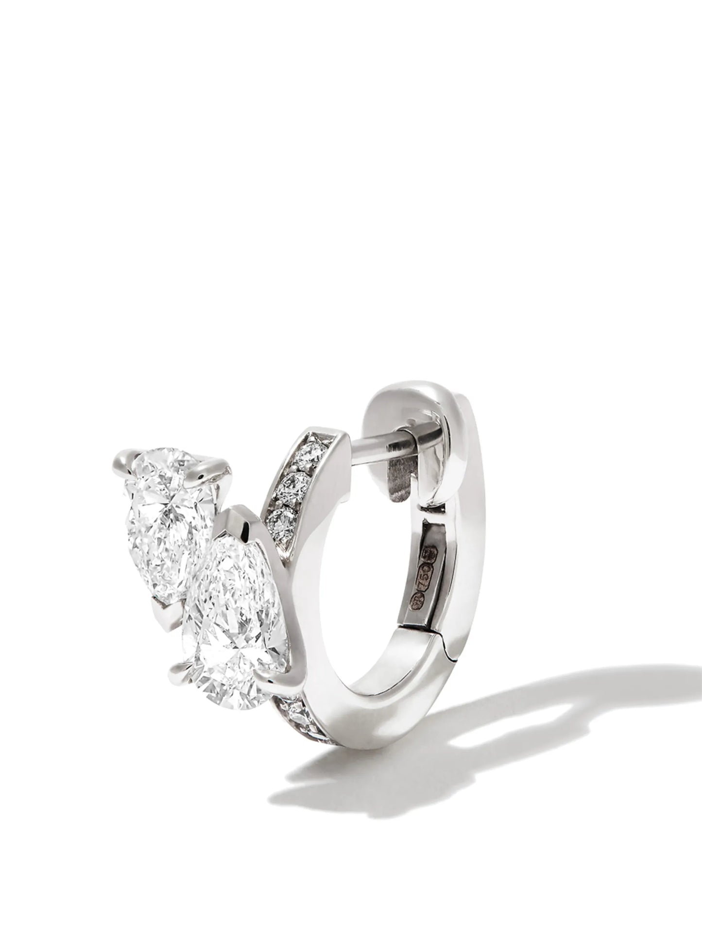 18kt white gold Serti diamond huggie earring