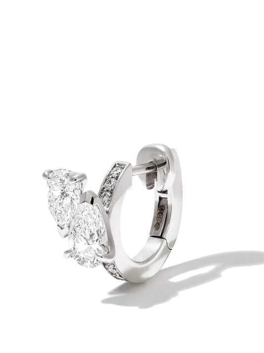 18kt white gold Serti diamond huggie earring