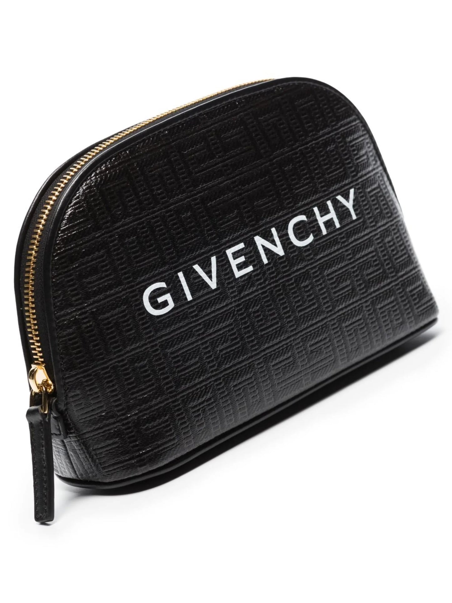 logo-print embossed clutch