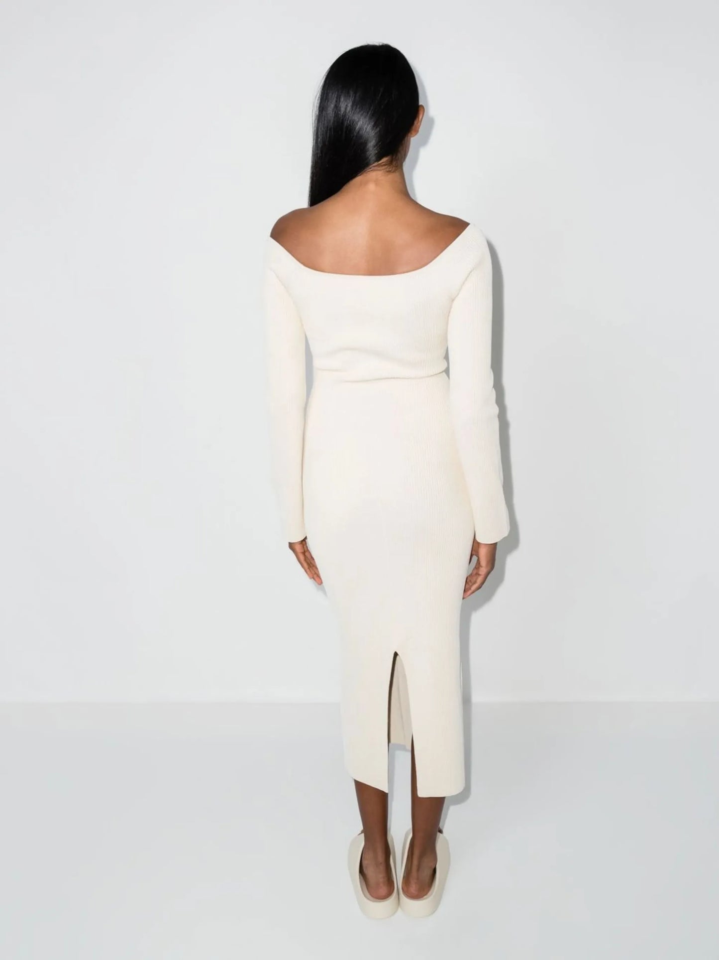 Pia ribbed-knit midi dress