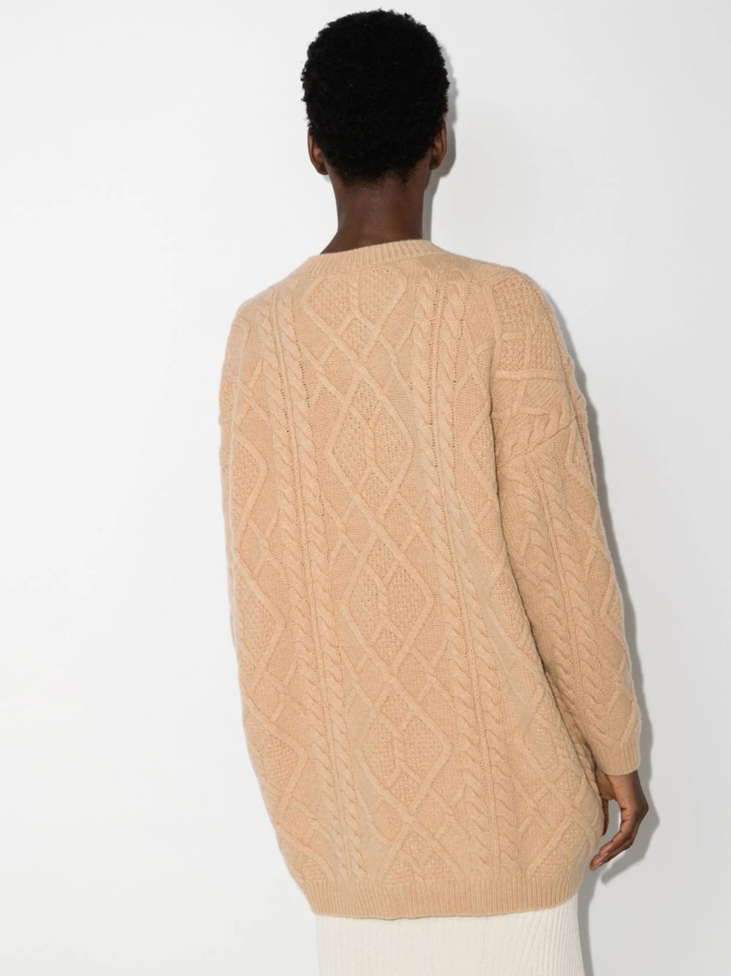 Aran-knit oversized jumper