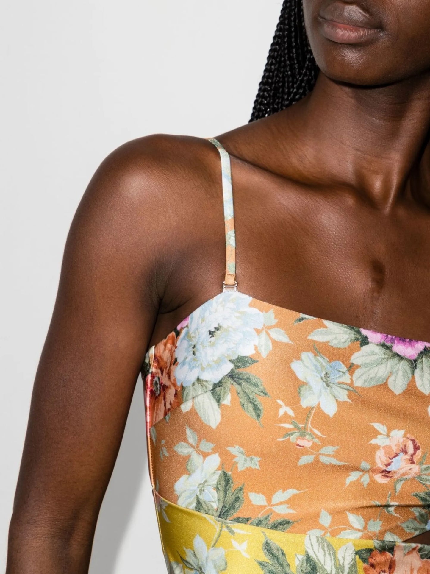 Andie floral-print spliced scarf swimsuit