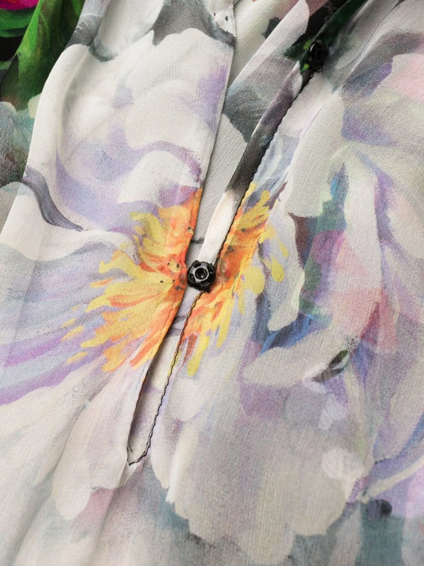 floral-print pussybow silk dress