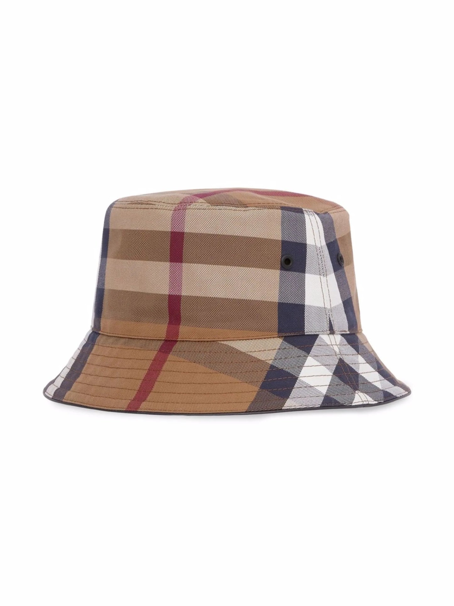 check-print bucket hat
