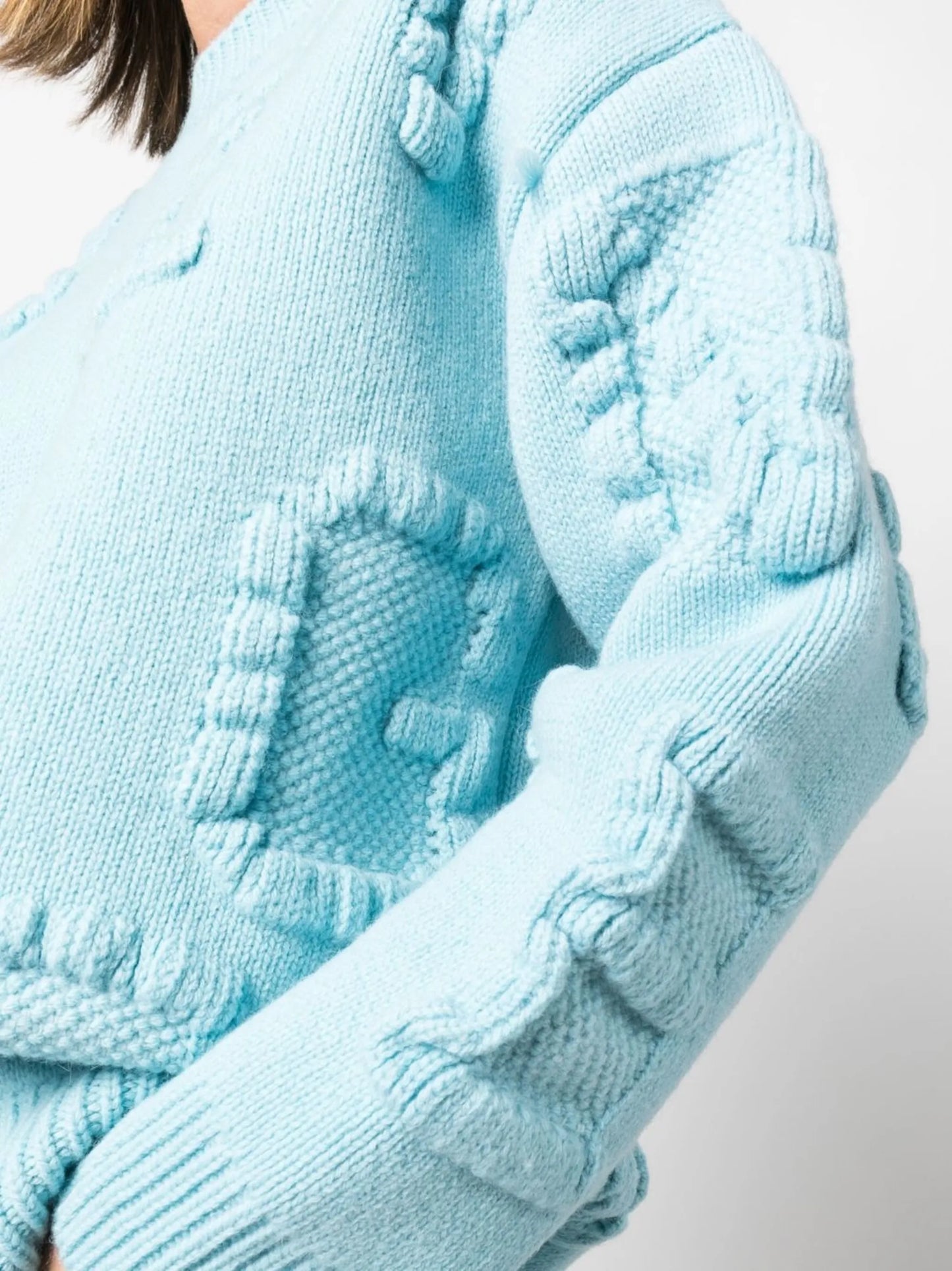 embossed-letter crew-neck sweater