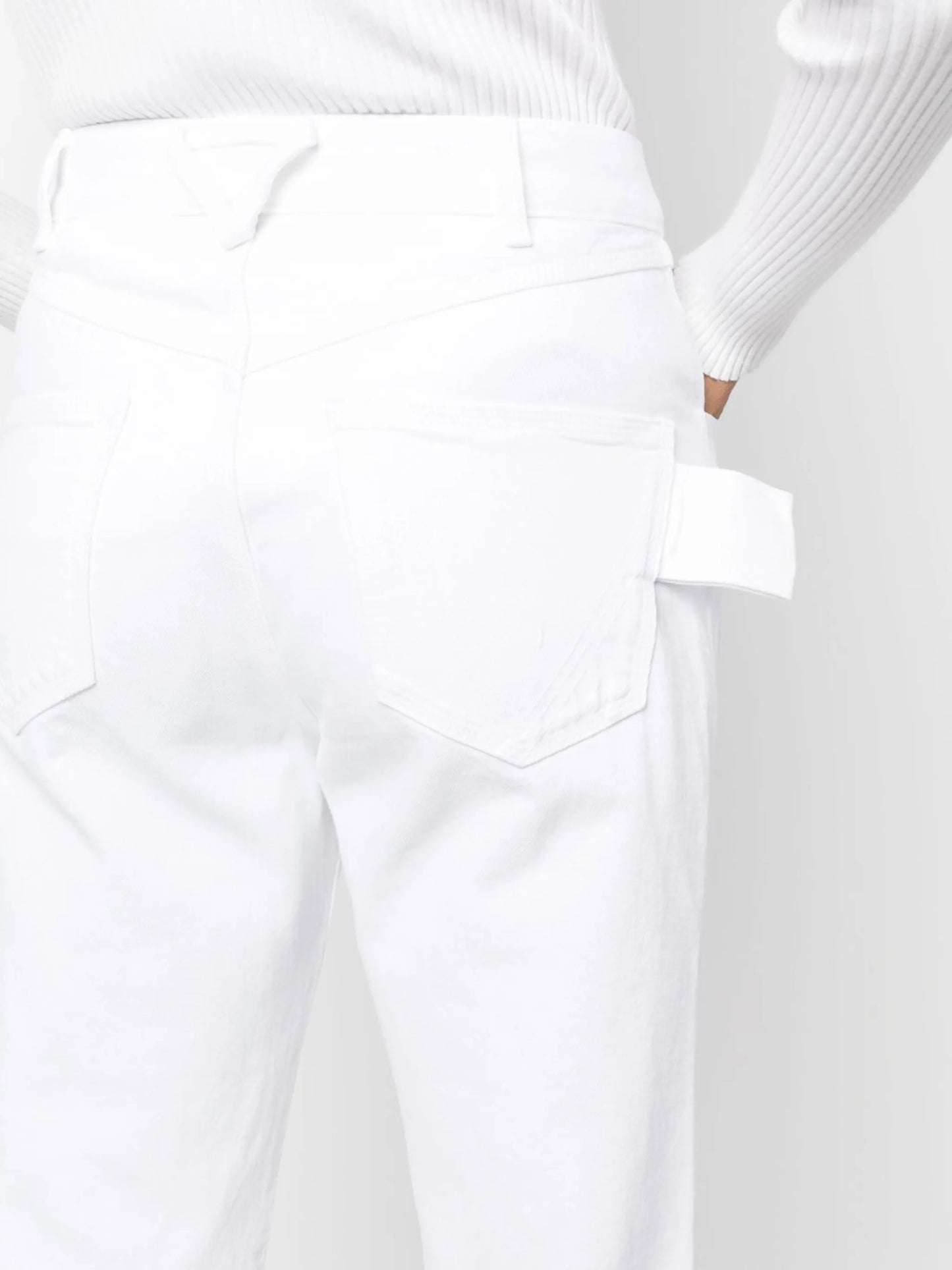 high-rise straight-leg jeans