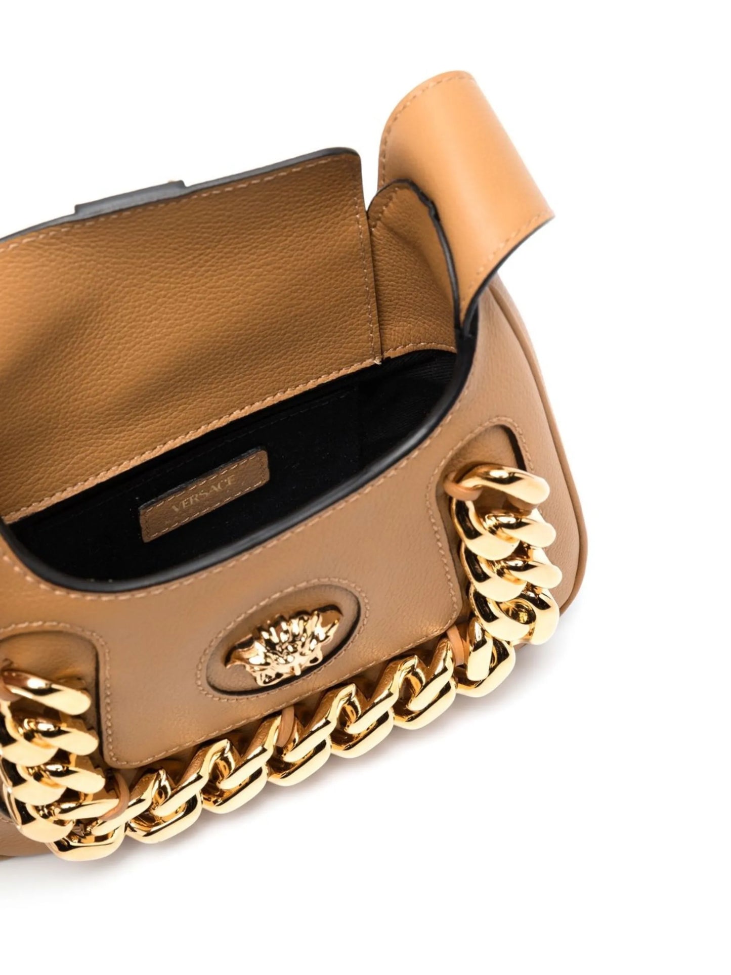 Medusa-head leather shoulder bag