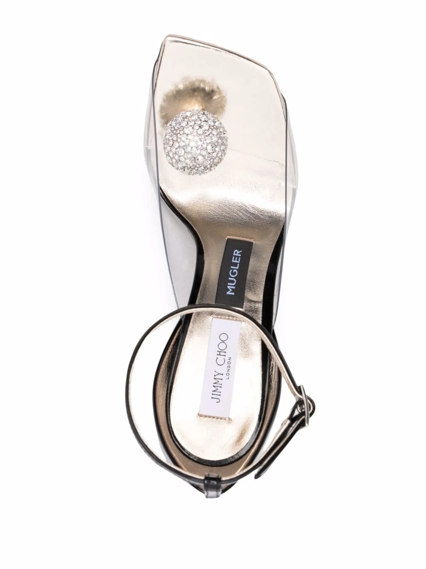x Mugler 110mm crystal-ball embellished sandals