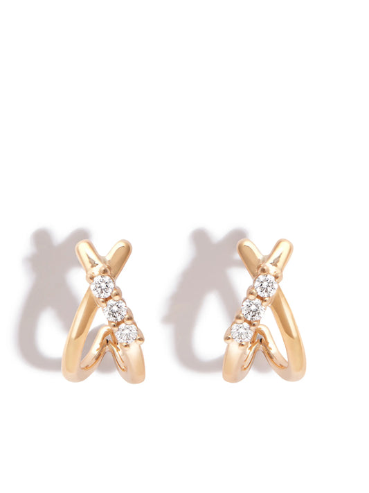 14kt yellow gold Ava Bea diamond huggie earrings