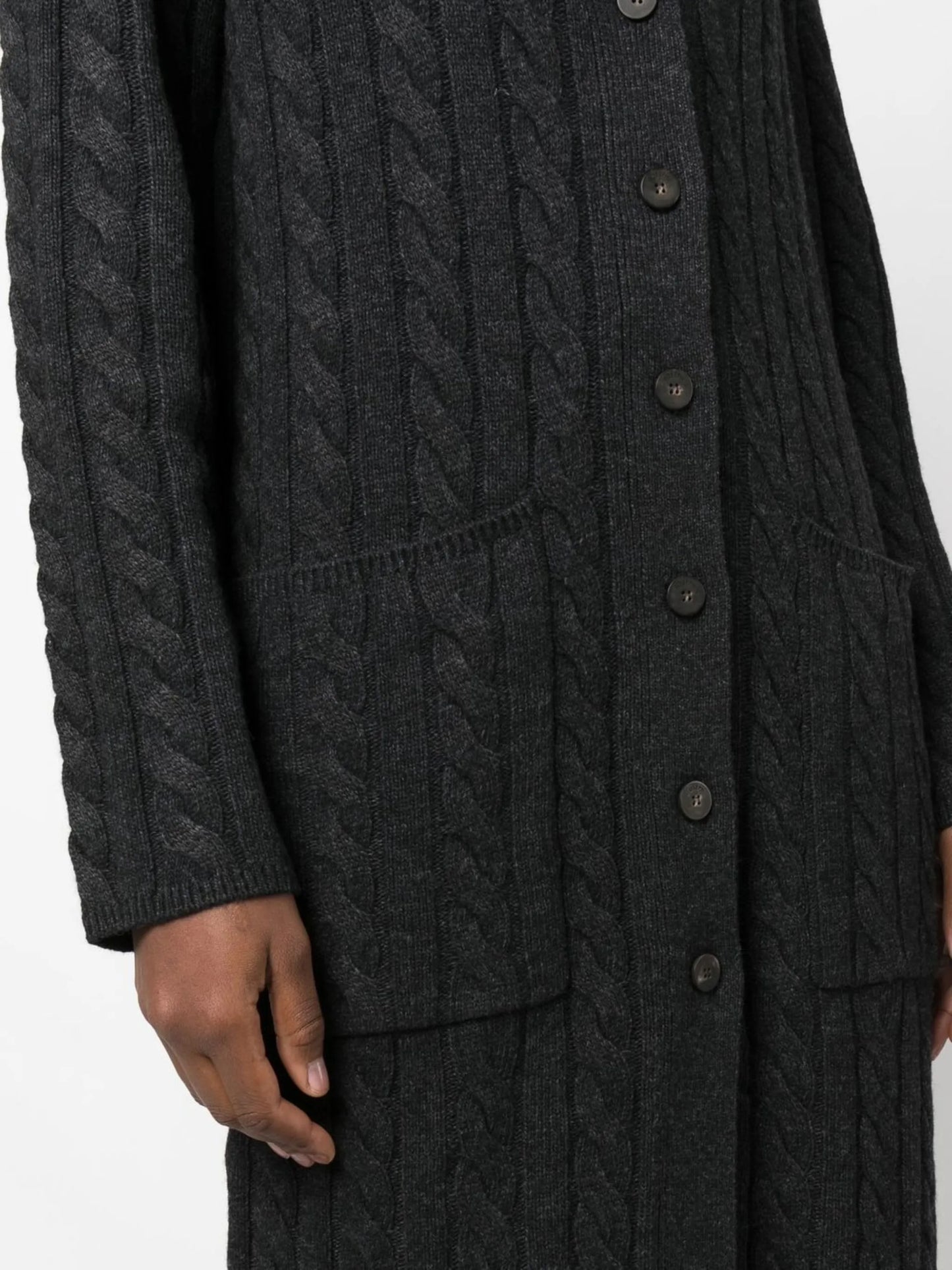 cable-knit midi cardigan