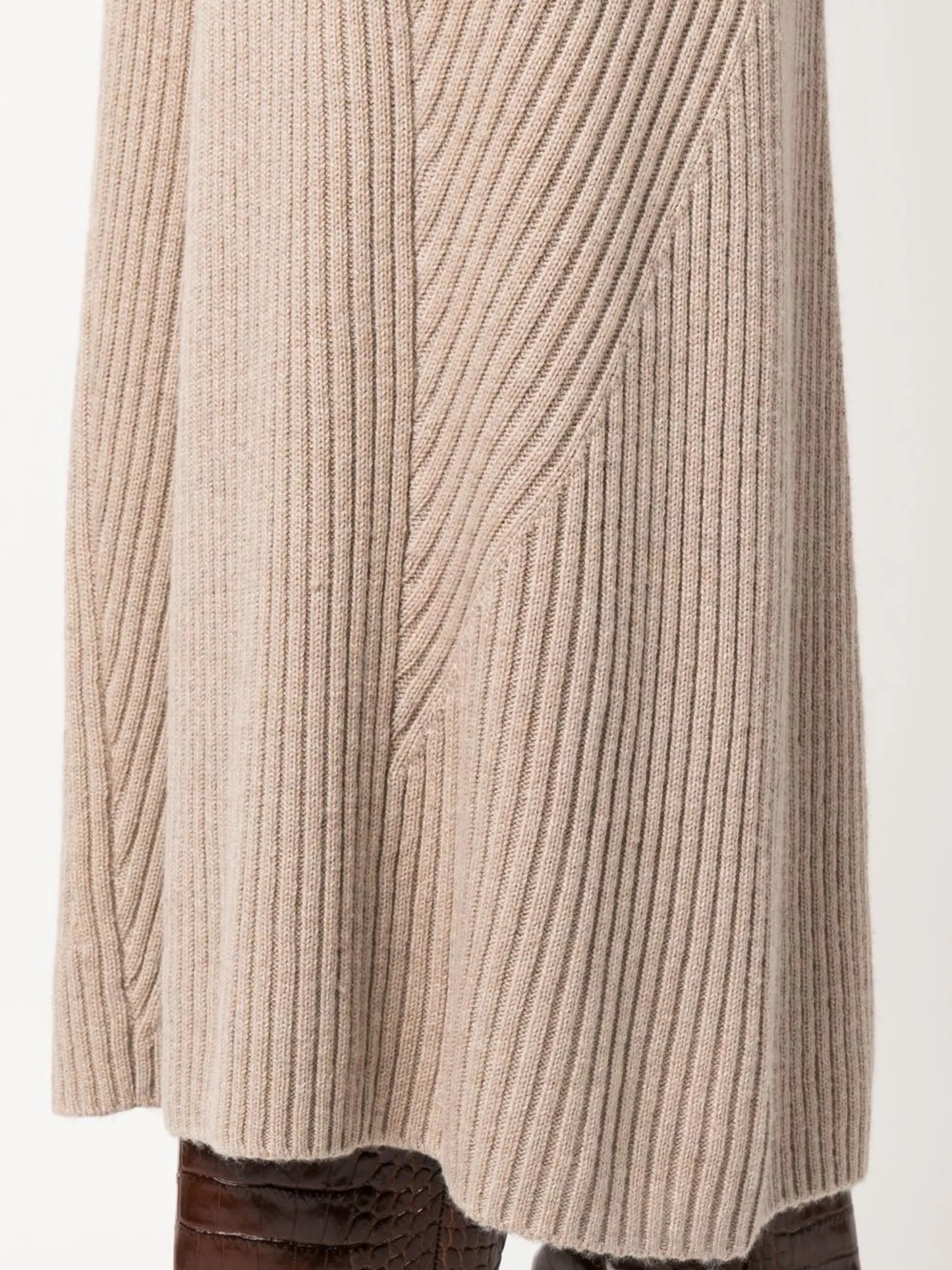 ribbed-knit midi skirt