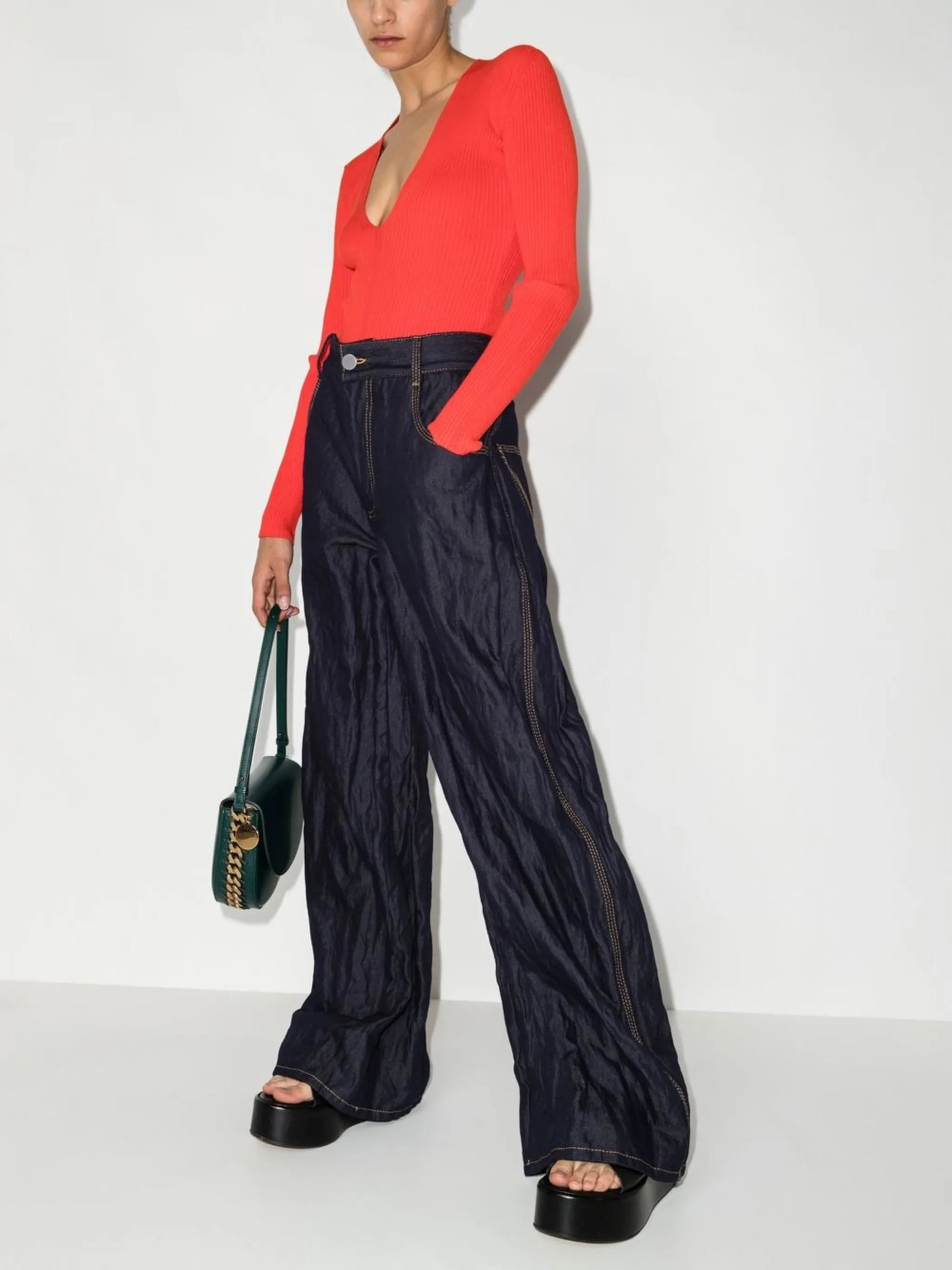 Falaise V-neck ribbed knit bodysuit