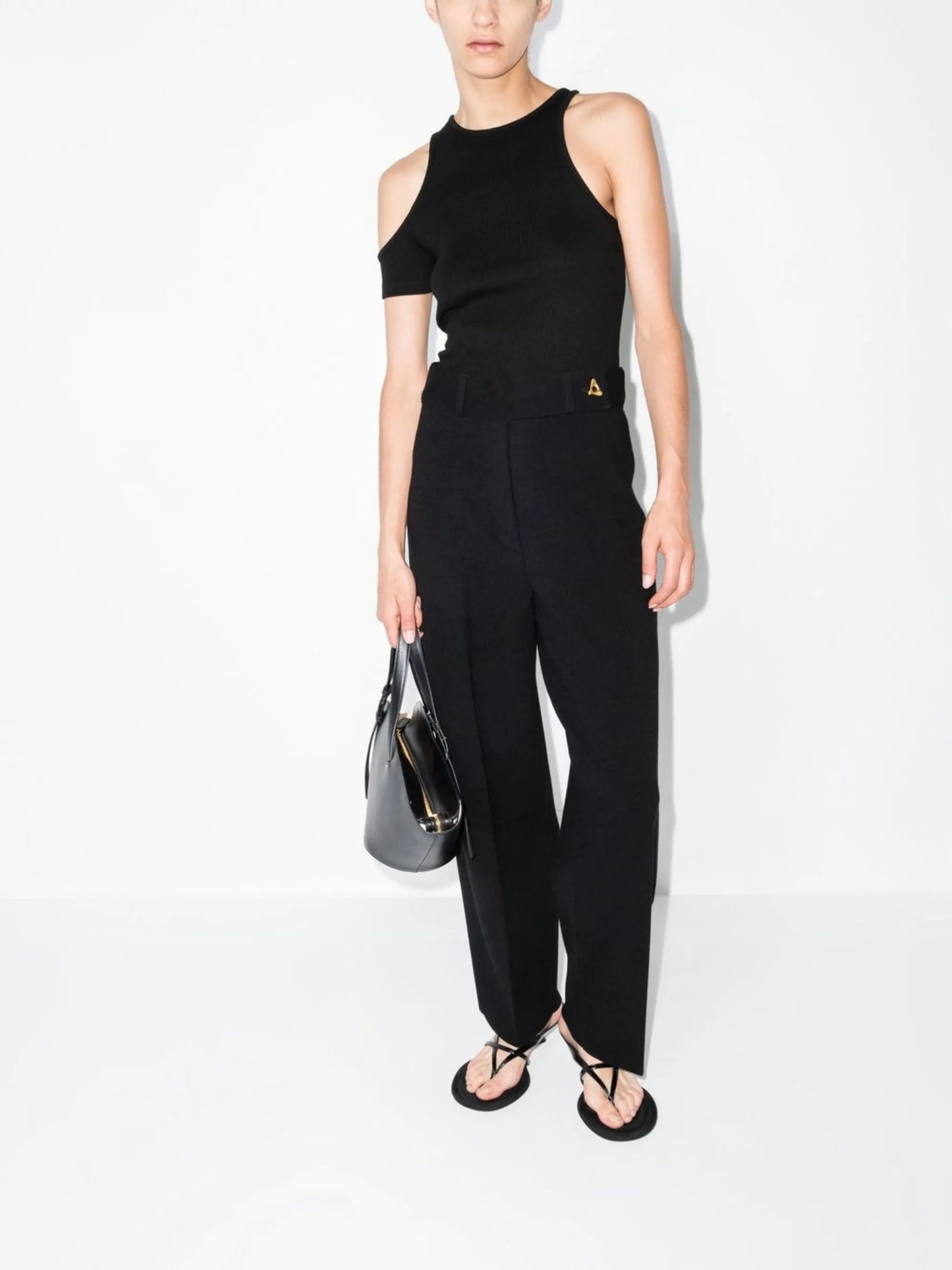 Madeleine logo-plaque knitted trousers