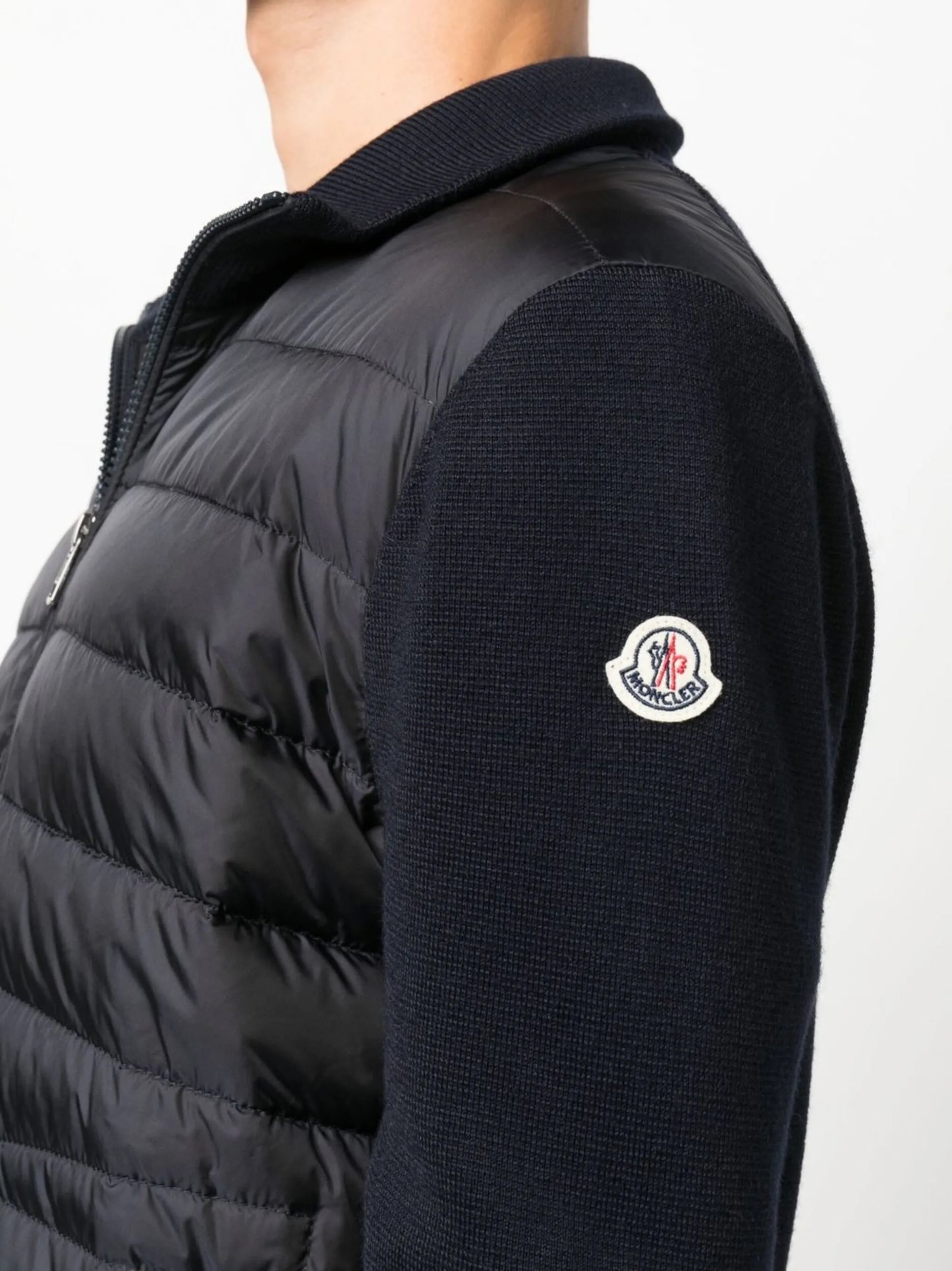 padded zip-up cardigan