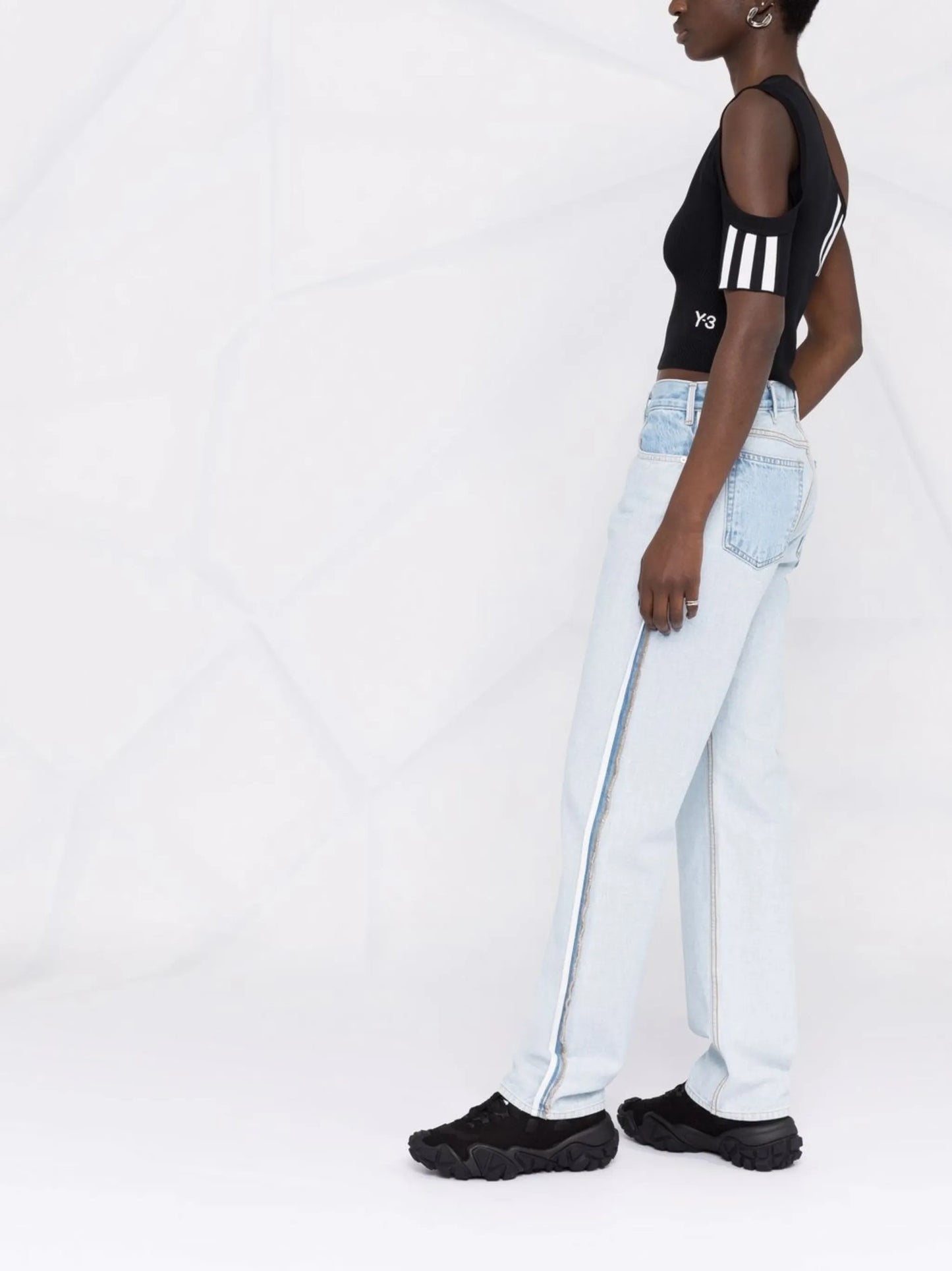 cut-out one-sleeve top