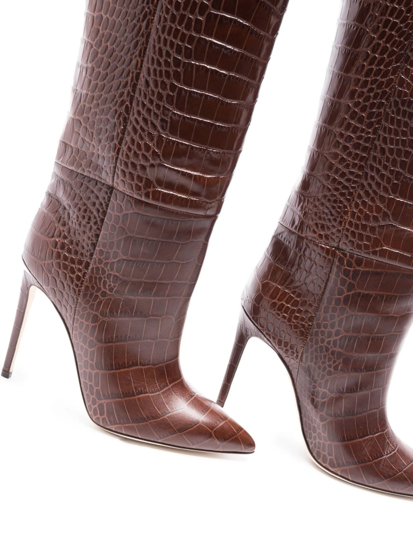 115mm crocodile-effect knee boots