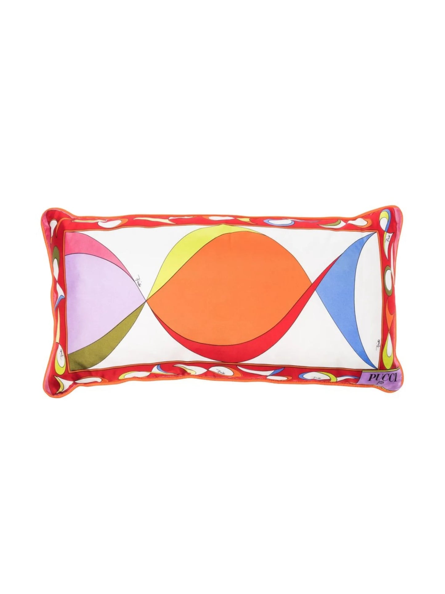 Pesci-print silk-twill cushion