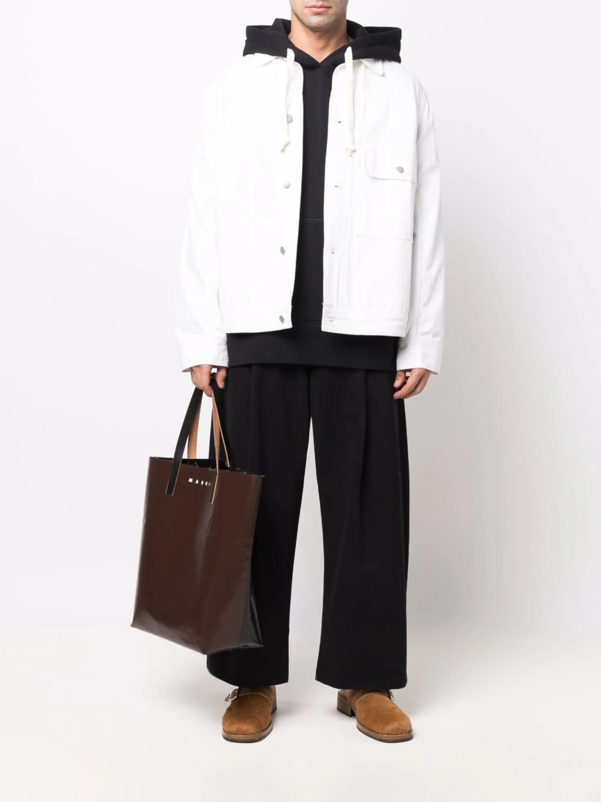 wide-leg high-waisted trousers