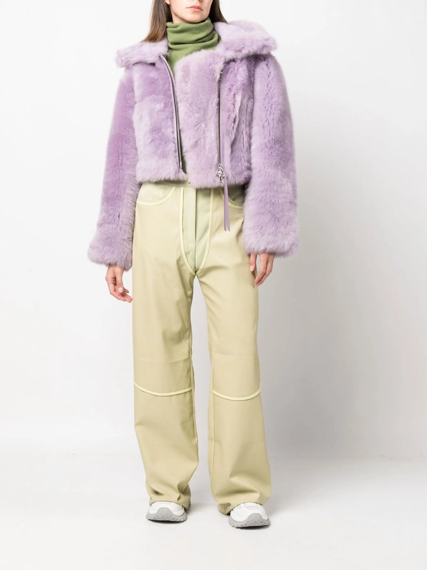 Tilly spread-collar shearling jacket