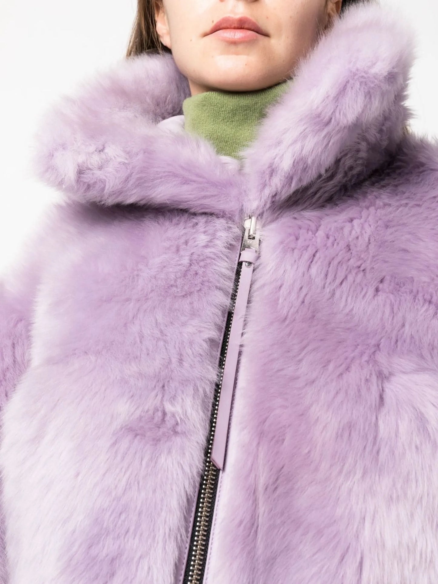 Tilly spread-collar shearling jacket
