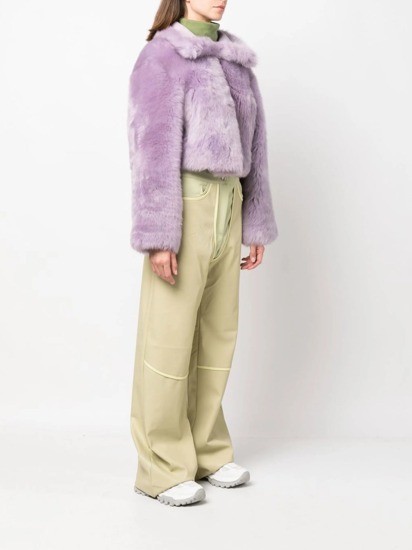 Tilly spread-collar shearling jacket