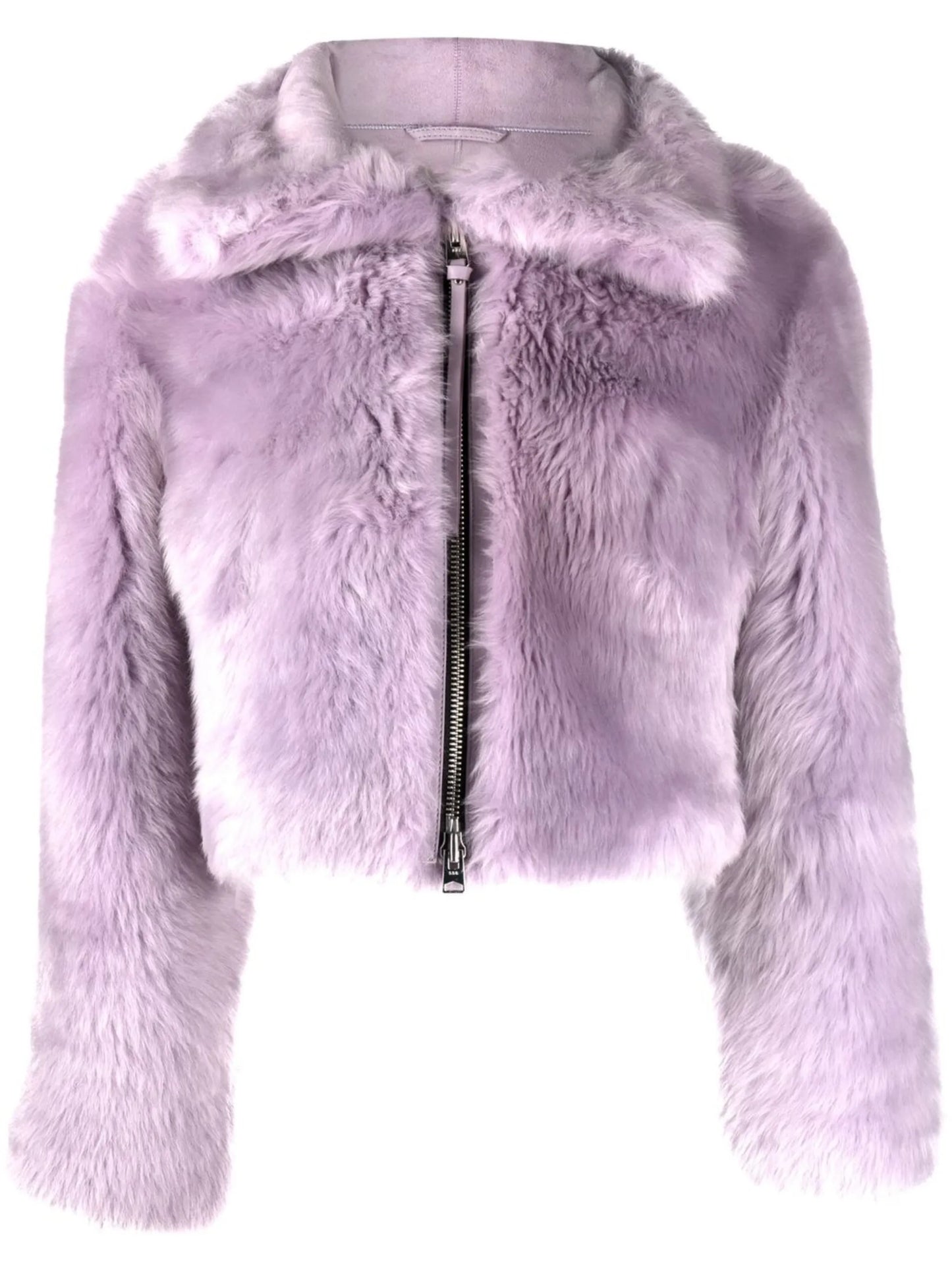 Tilly spread-collar shearling jacket