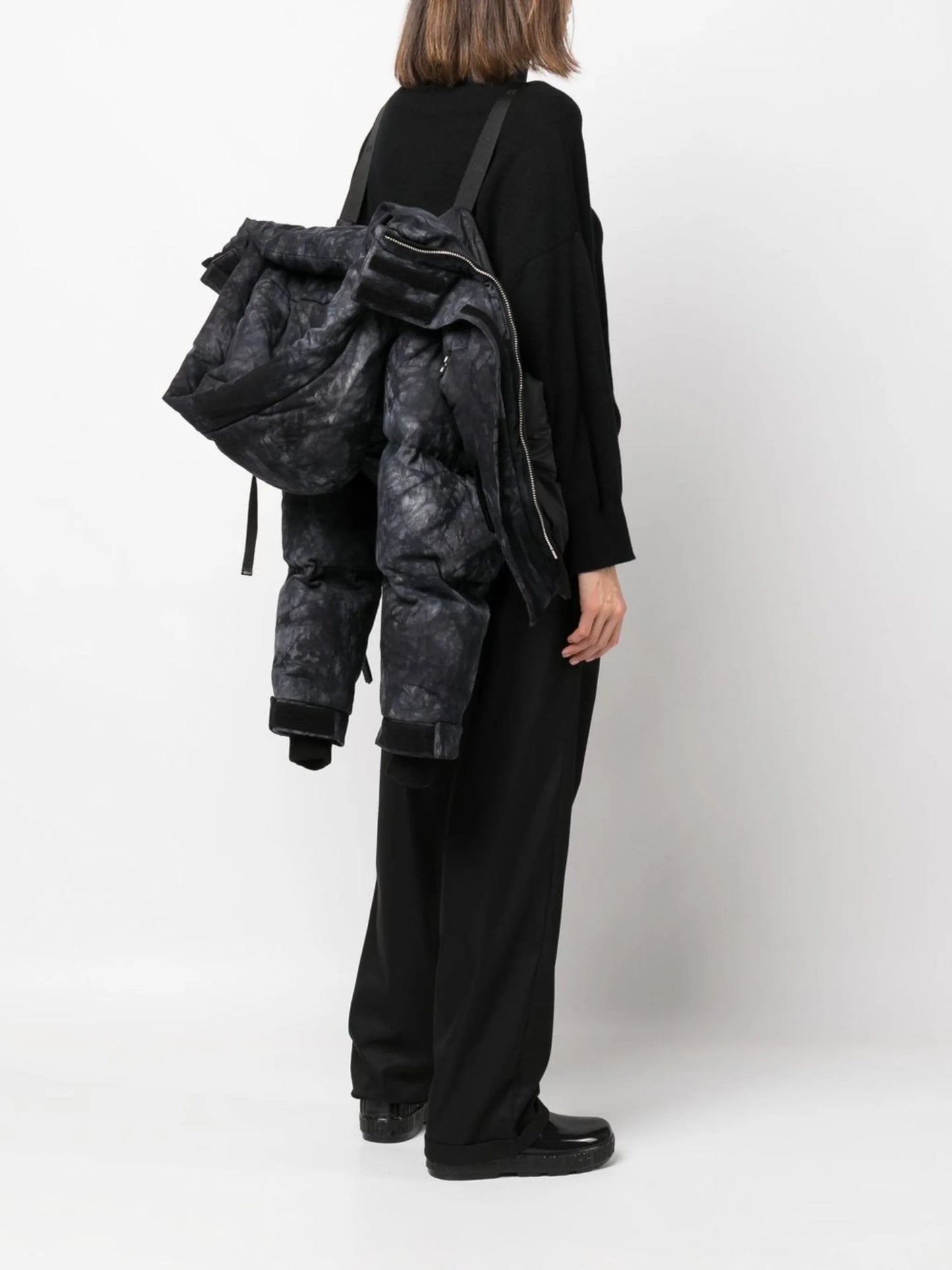 Willow faded-print cropped puffer jacket