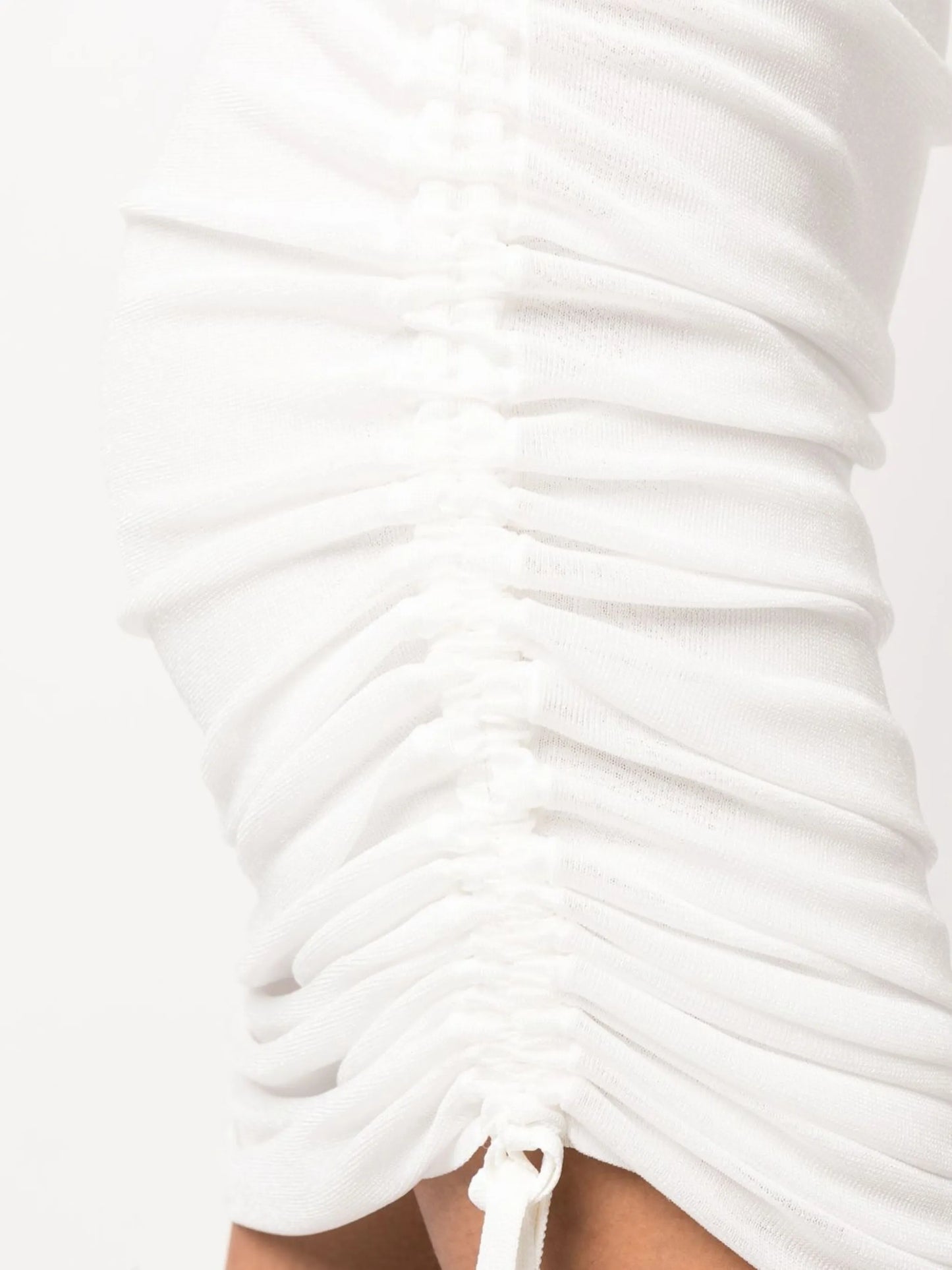 semi-sheer draped minidress