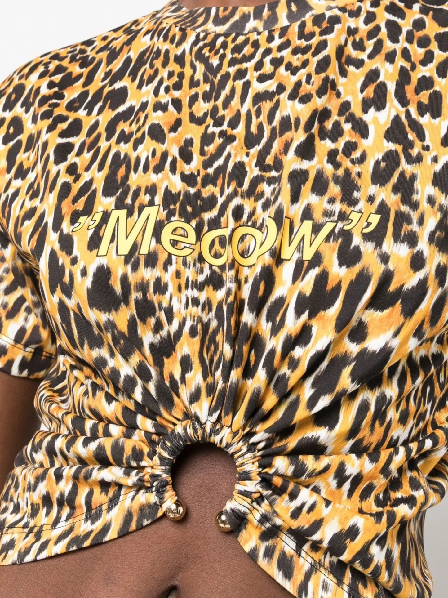 leopard-print cropped top