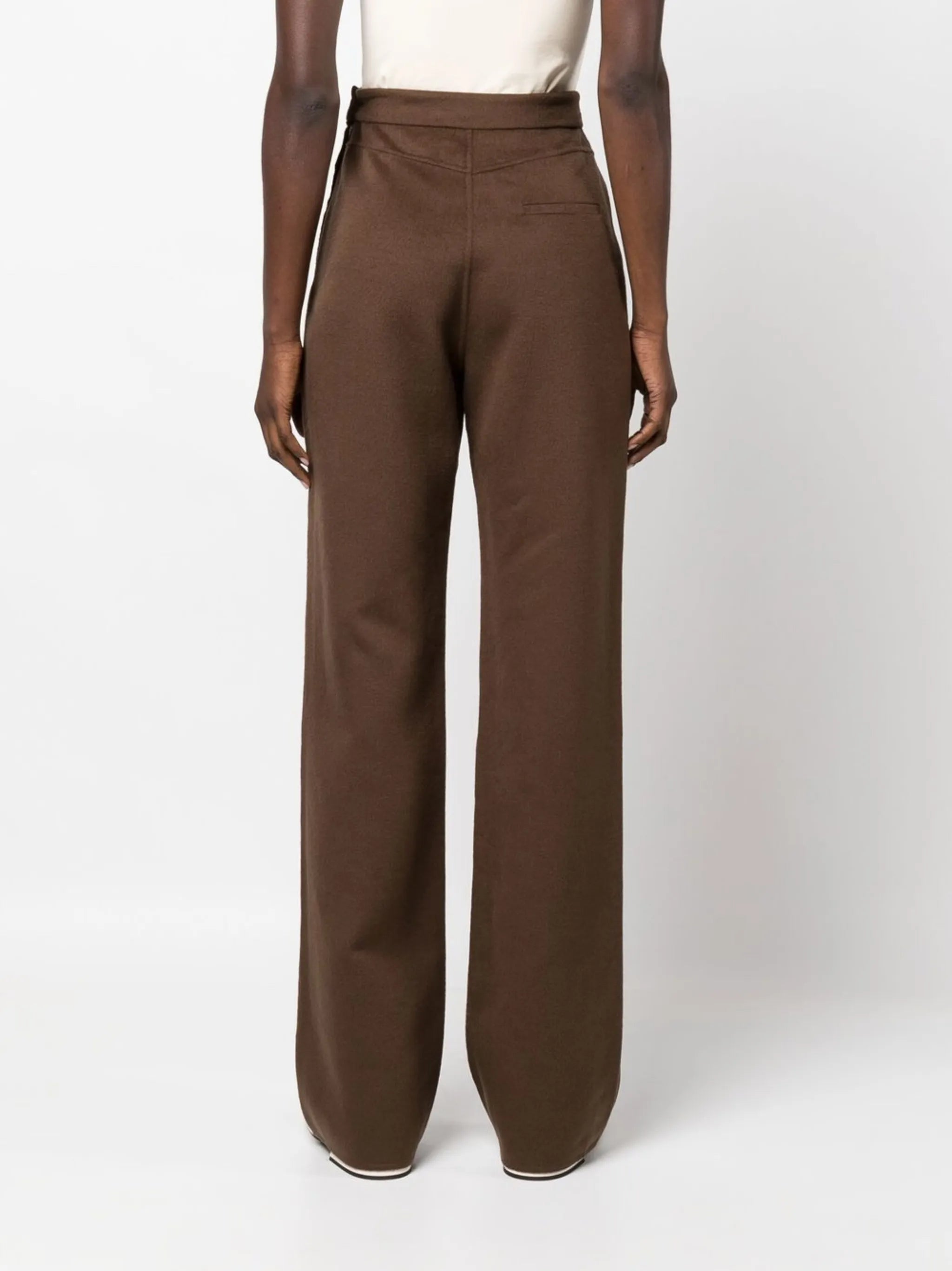 Bya high-waisted straight-leg trousers