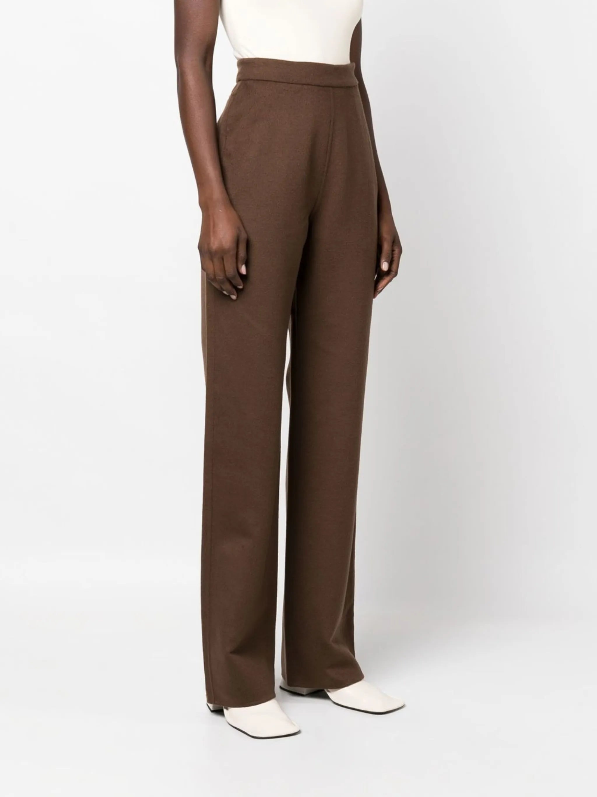 Bya high-waisted straight-leg trousers