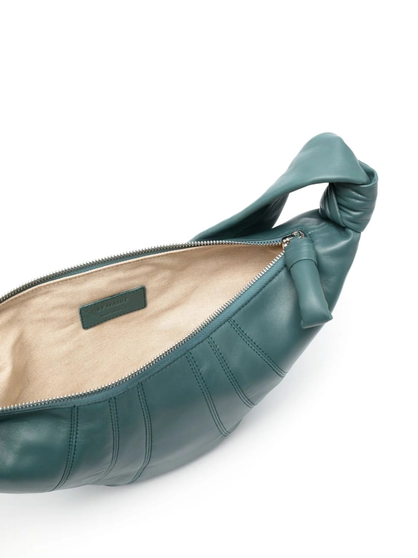 Croissant zip-up leather shoulder bag