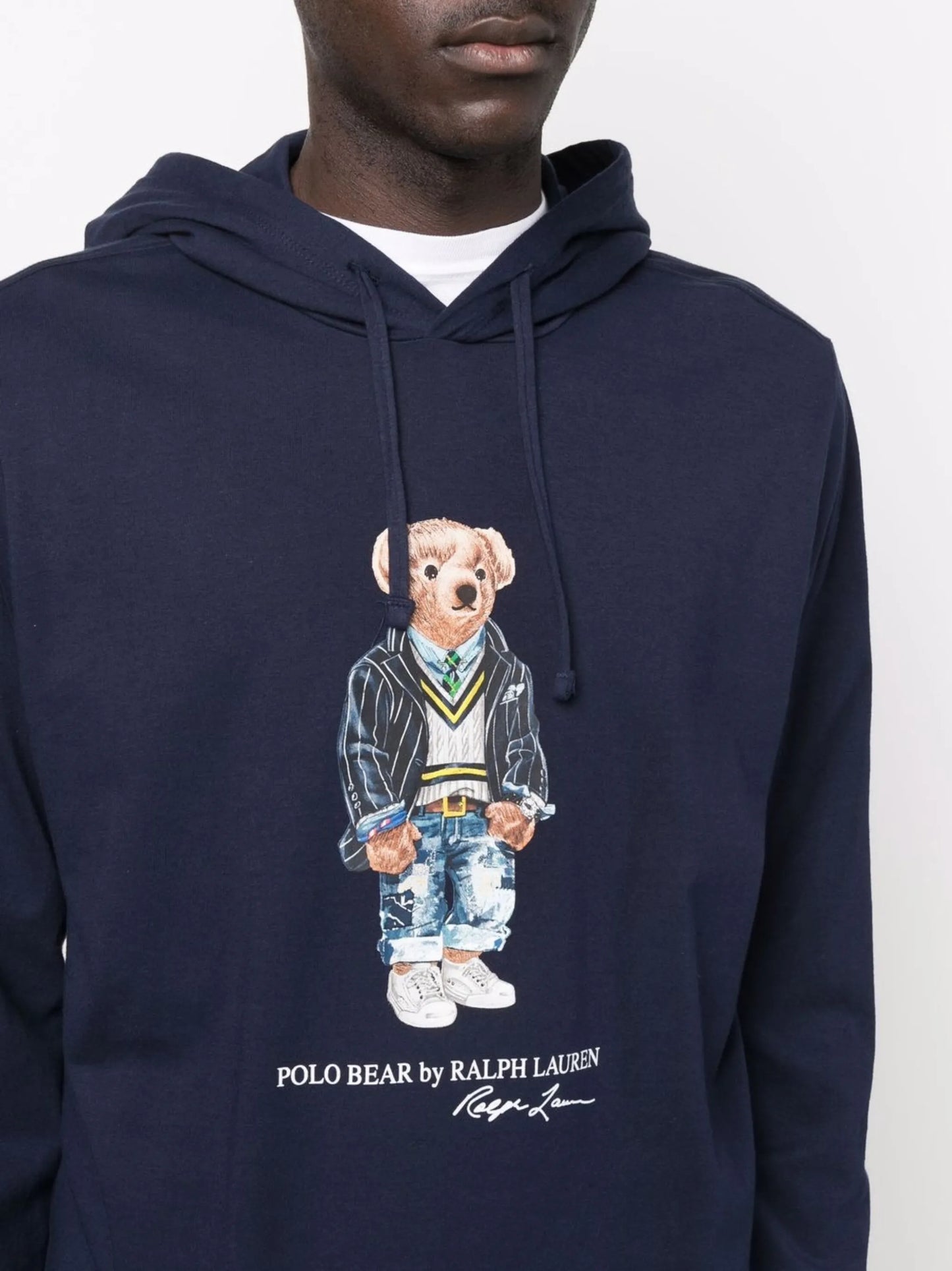 Polo Bear-motif cotton hoodie