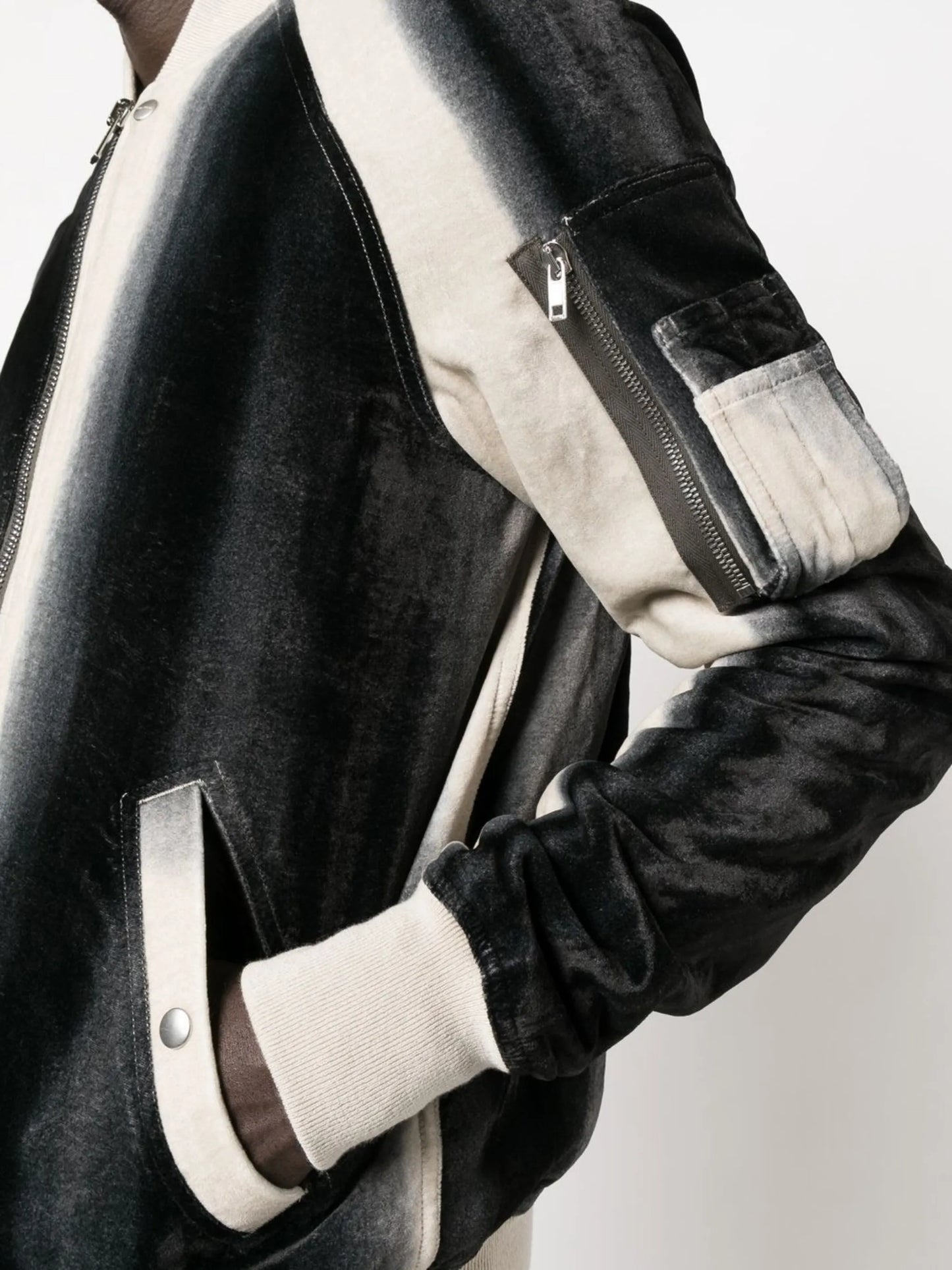 Flight faded-effect bomber jacket