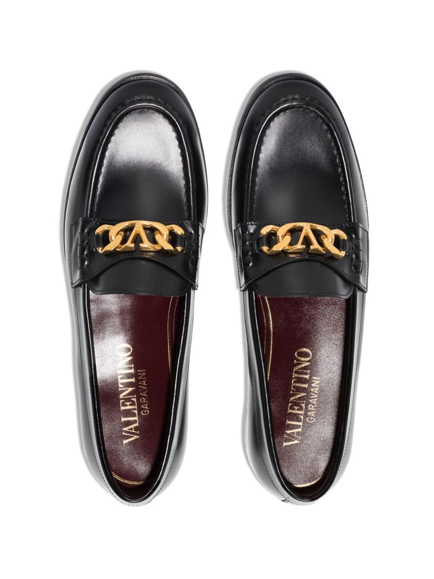VLogo Chain leather loafers