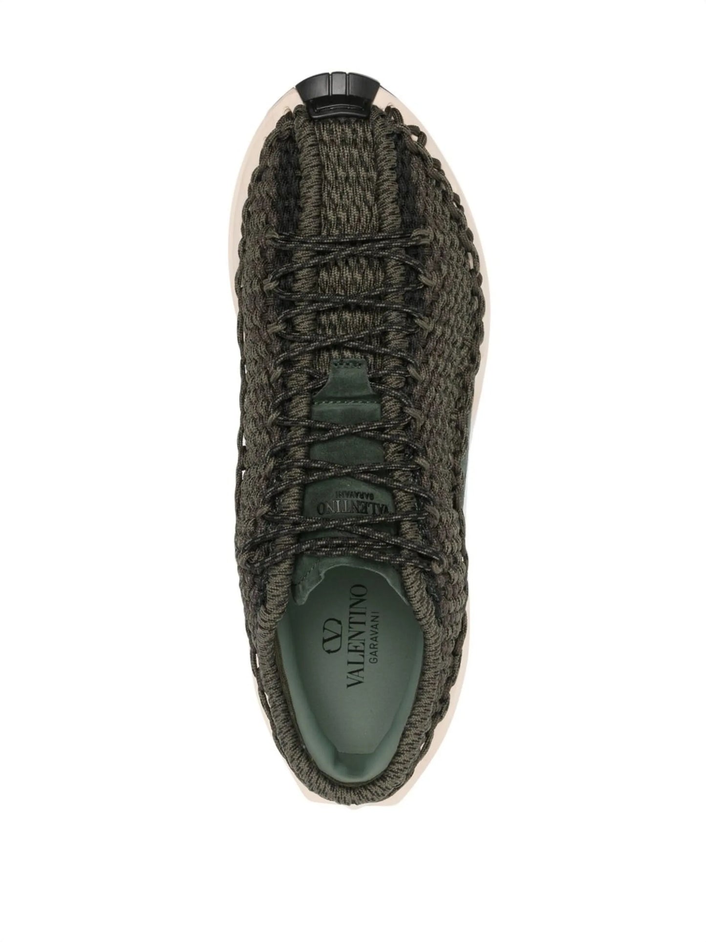 crochet-design lace-up sneakers