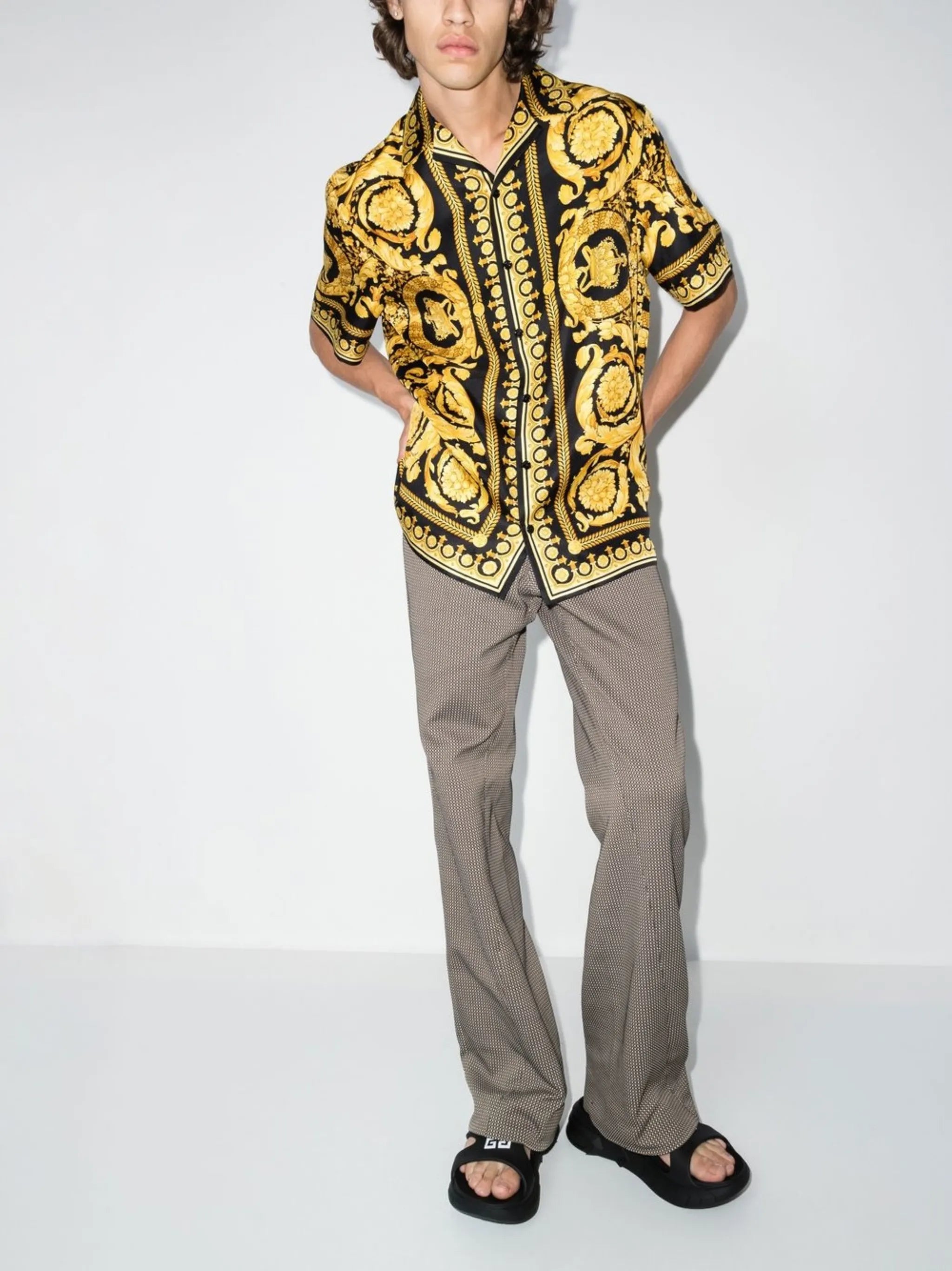 Barocco print silk shirt
