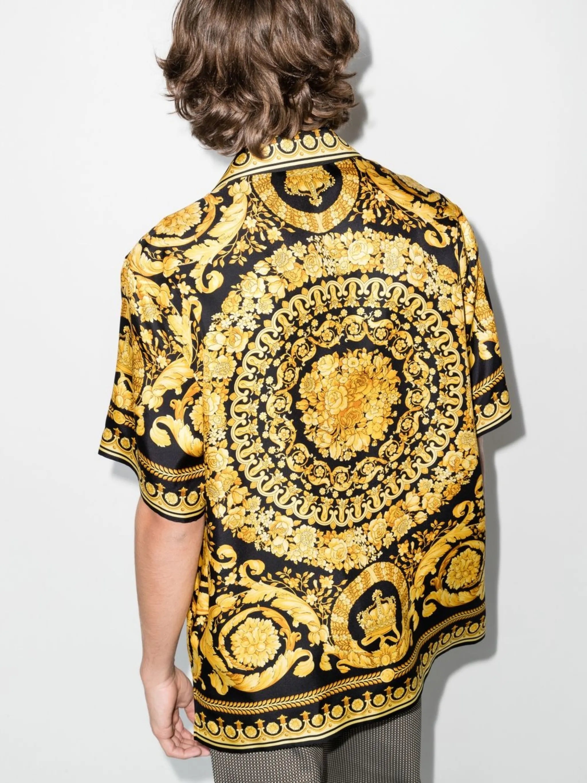 Barocco print silk shirt