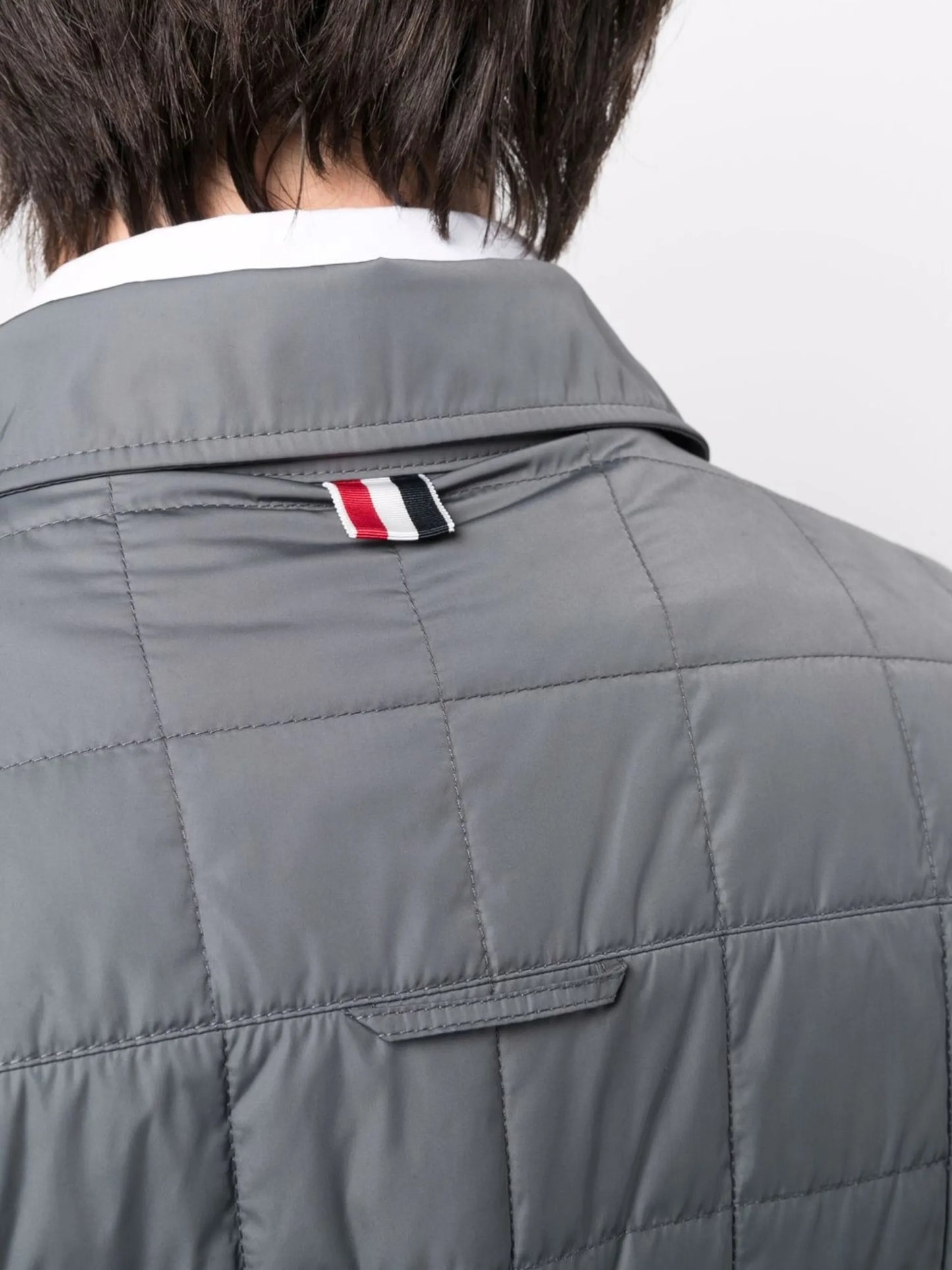4-Bar stripe padded shirt jacket